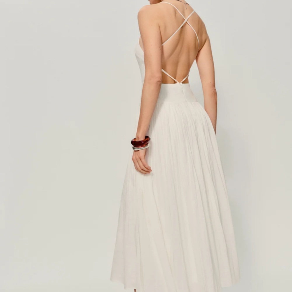 NWT Reformation Perlette Dress Ivory - Picture 2 of 9